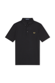 חולצת פולו שחורה עם לוגו רקום FRED PERRY