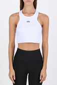 תמונת דוגמן קידמית של Aspire Rib Tank Top in White