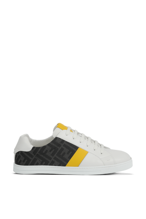 White Leather Logo Sneakers FENDI