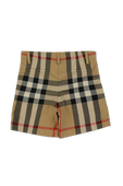גילאי 3-14 מכנסיים קצרים מחויטים בהדפס משבצות BURBERRY