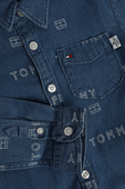 חולצת ג'ינס מכופתרת עם הדפס לוגו - גילאי 8-16 TOMMY HILFIGER KIDS