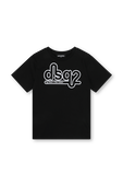 גילאי 4-14 חולצת טי שחורה עם לוגו DSQUARED2 KIDS