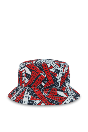 כובע באקט לוגומאני בגווני אדום, כחול ולבן TOMMY HILFIGER KIDS