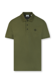 חולצת פולו ירוקה עם לוגו רקום BURBERRY