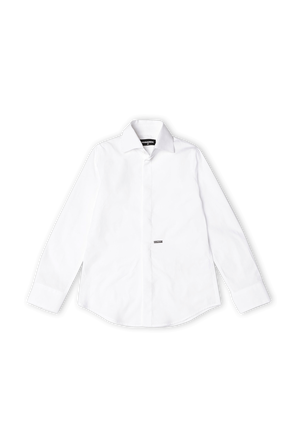 גילאי 4-16 חולצת פולו מכופתרת קלאסית בלבן DSQUARED2 KIDS