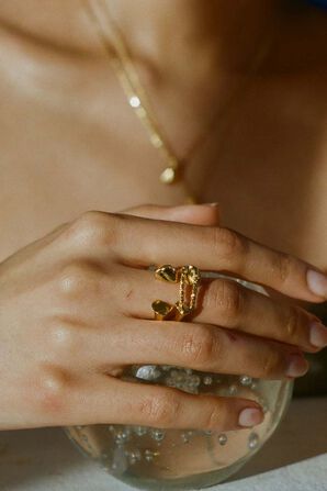 טבעת דה סילואט אוף דיזייר 24 קראט זהב בציפוי ברונזה ALIGHIERI