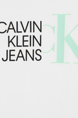 גילאי 4-16 חולצת טי לוגו משולב בלבן CALVIN KLEIN