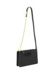 תמונת פנים של V Logo Small Shoulder Bag in Black