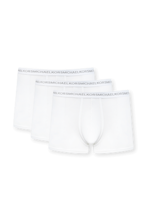 3-Pack Stretch Cotton Trunks in White MICHAEL KORS