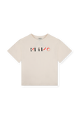 גילאי 2-5 חולצת לוגו בגוון אוף ווייט KENZO KIDS