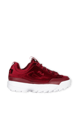 תמונה קידמית של Disruptor II Premium Velour Sneakers In Red