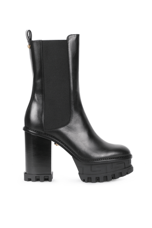 Meduza Studs leather Boots in Black VERSACE