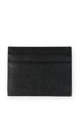 תמונה אחורית של Logo Leather Card Holder in Black