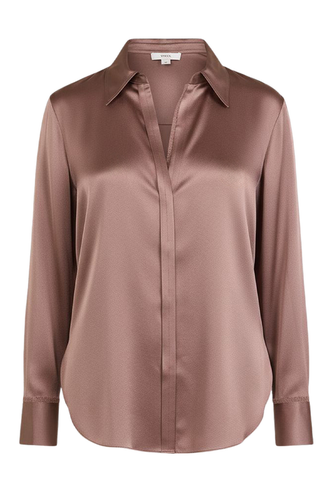 חולצת כפתורים עם תחרה בצווארון VINCE