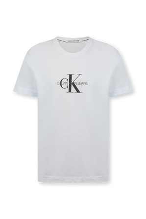 חולצה קצרה עם הדפס ממותג בגוון לבן CALVIN KLEIN