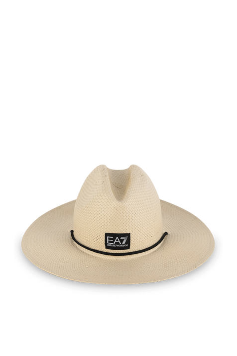 כובע קש רחב שוליים EA7