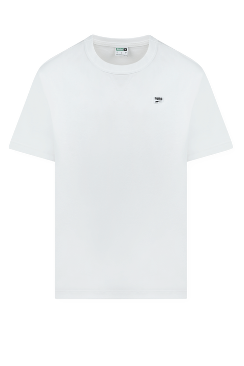 חולצת טי לבנה עם רקמת לוגו PUMA