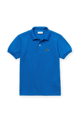 גילאי 2-12 חולצת פולו קלאסית עם לוגו בגוון כחול LACOSTE KIDS