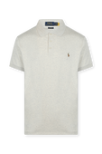 חולצת פולו אפור עם לוגו רקום POLO RALPH LAUREN