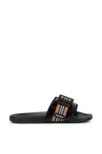 Buckled Slide Sandals in Black BURBERRY