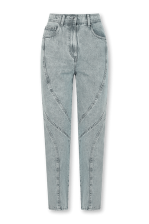 מכנסי ג'ינס מאם עם תיפורים אלכסוניים בשטיפה בהירה IRO