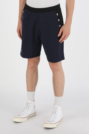 Contrast Accents Fleece Shorts In Black And Navy Blue LACOSTE