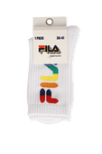 Fila Pride Multicolor Logo Socks in White FILA