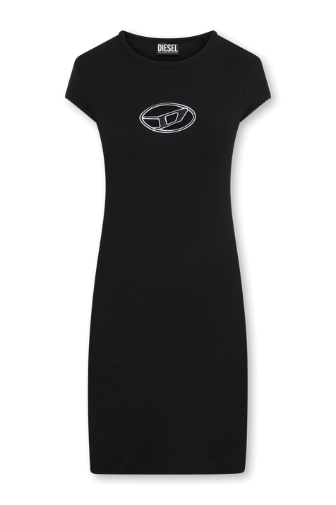 שמלת מיני שחורה עם לוגו "די" קאט אאוט DIESEL