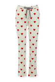 Hearts PJ Pants in White and Red PETIT BATEAU