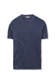 חולצת טי כחולה עם הדפס MONCLER