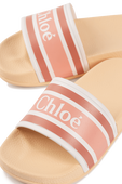 מידות 25-27 כפכפי סליידס לוגו בגוון אפרסק CHLOE KIDS