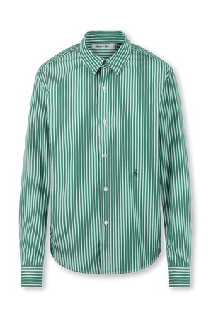 חולצה מכופתרת עם הדפס פסים בגווני ירוק ולבן SPORTY & RICH