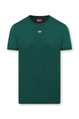 חולצת טי מכותנה בגוון ירוק עם פאצ' לוגו בחזית DIESEL