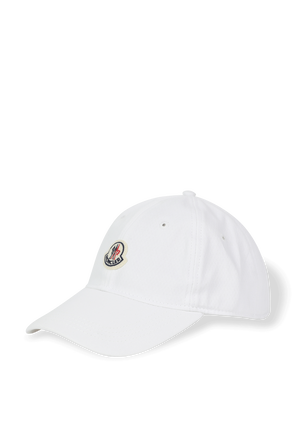 Logo Baseball Cap in White MONCLER