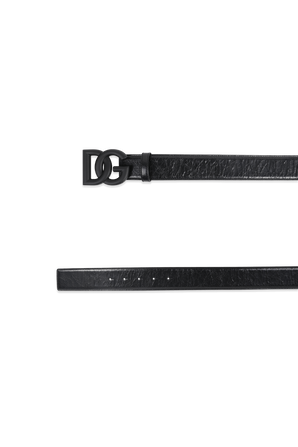 חגורת עור עם אבזם מאט בגוון שחור DOLCE & GABBANA