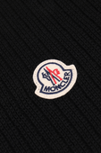צעיף צמר עם לוגו רקום בגוון שחור MONCLER