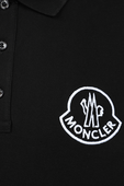 חולצת פולו שחורה עם לוגו רקום MONCLER