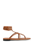 FF Woven Strap Sandals in Brown FENDI