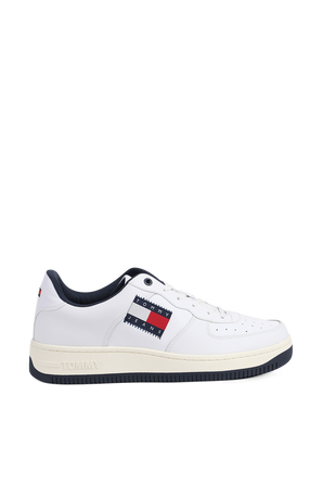 נעלי סניקרס עם סמל לוגומאני בצבע לבן TOMMY HILFIGER