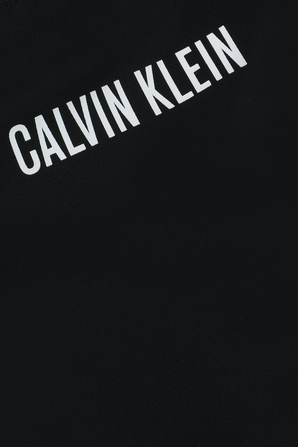 גילאי 8-16 בגד ים שלם שחור עם כתפיות לוגו CALVIN KLEIN