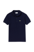 גילאי 2-14 חולצת פולו בנייבי עם פאץ' לוגו LACOSTE KIDS