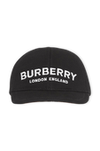 כובע בייסבול בשחור עם לוגו רקום בלבן BURBERRY