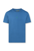 חולצת טי כחולה עם לוגו רקום מרכזי POLO RALPH LAUREN
