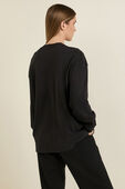 תמונת דוגמן אחורית של Heavyweight Cotton Crewneck Long-Sleeve Shirt