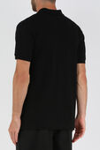 חולצת פולו שחורה עם לוגו לב רקום COMME des GARCONS