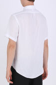 חולצת פשתן מכופתרת וקצרה בלבן POLO RALPH LAUREN