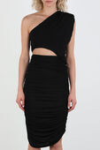 תמונת דוגמן קידמית של Asymetrical Midi Dress in Black