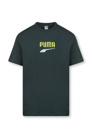 חולצת טי דאונטאון קצרה כחולה עם לוגו PUMA