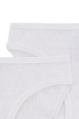 מארז שני תחתונים לבנים עם תחרה - גילאי 2-10 PETIT BATEAU