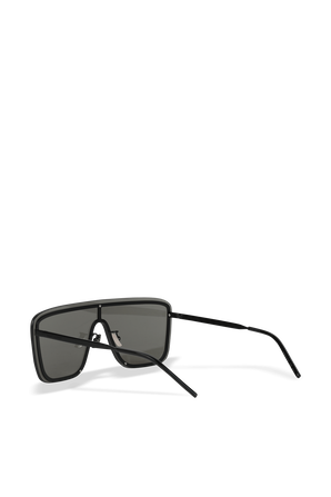Shield Sunglasses in Silver SAINT LAURENT